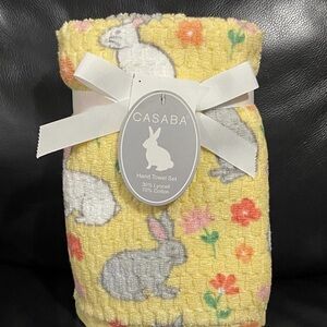CASABA Easter Hand Towels Set of 2 Bunnies - Easter Bunnies Towels